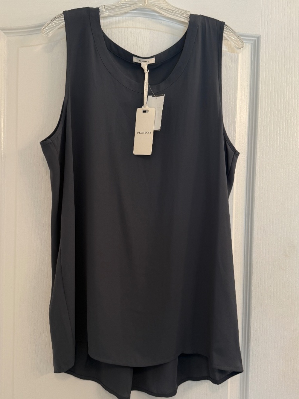 NWT Peione Dark Gray Tank top hi low hem